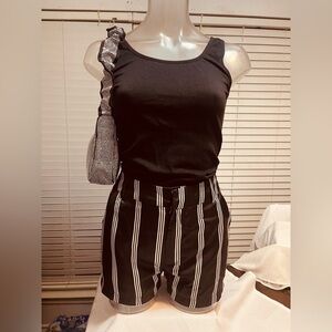 Honey belle black Striped Shorts